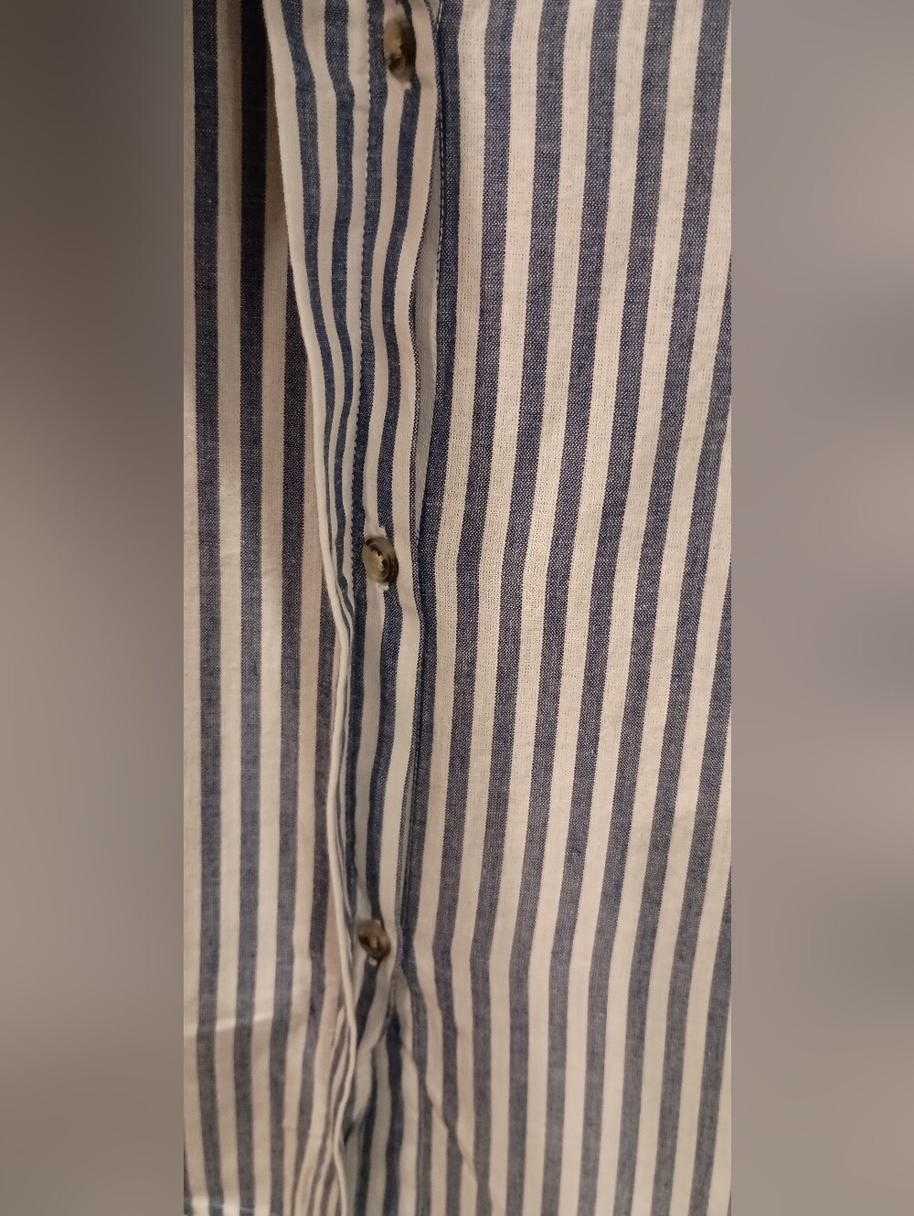 Eden & Olivia Navy and White Striped Button-Down Shirt - Picture 8 of 16